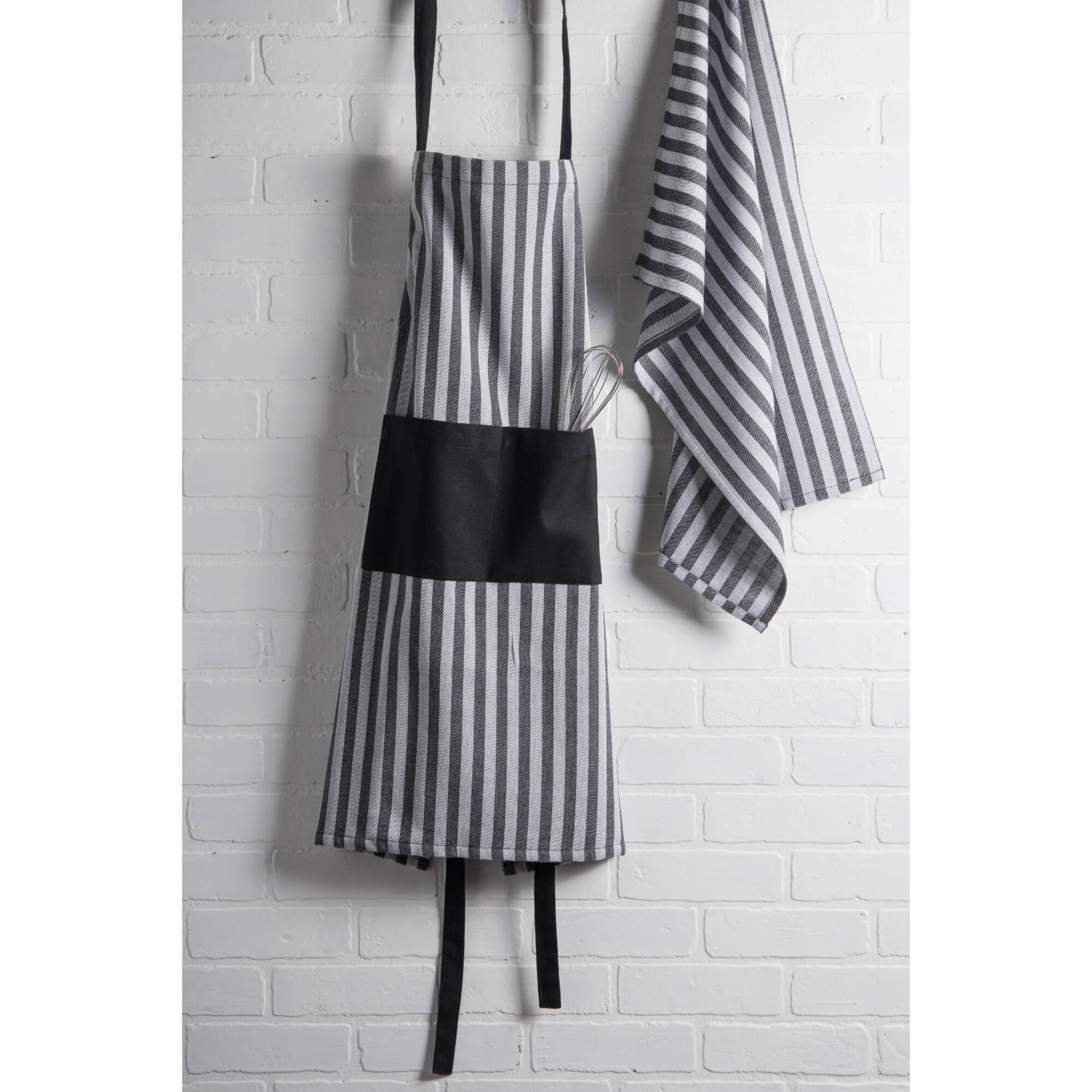 Black & White Stripe Chef Apron